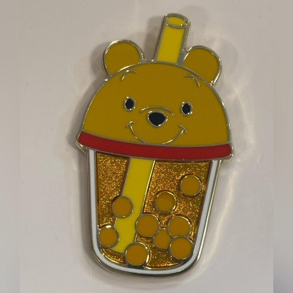 NEW Disney Parks Winnie The Pooh Boba Milk Tea Pin With a Card 2024 - Picture 2 of 3